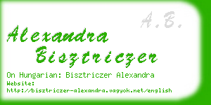 alexandra bisztriczer business card